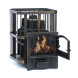 Печь банная чугунная Сибирь-32. Каминная дверца Сибирь (сетка)